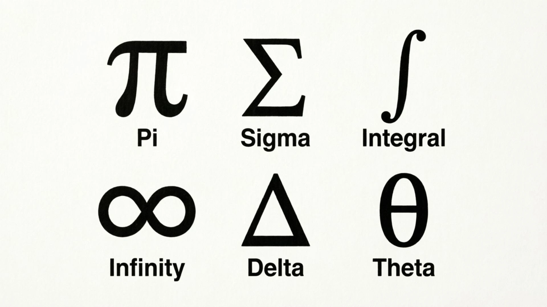 mathematical symbols with name