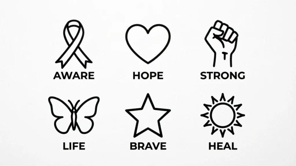 Breast Cancer Symbols for Social Media