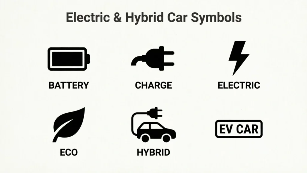 Electric and Hybrid Car Symbols