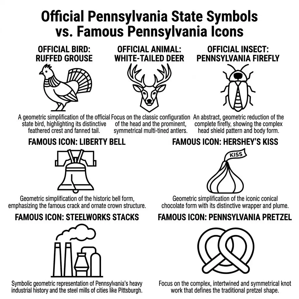 Official Pennsylvania Symbols vs. Famous Pennsylvania Icons