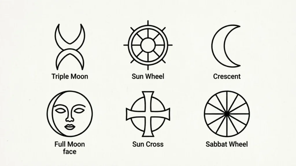 Wiccan Moon and Sun Symbols